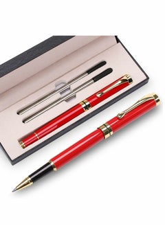 Y&D Expert Ballpoint Pen Black with Chrome Trim Luxury, Line 0.5mm Tip Come 2 Pieces Ink Refill, Nice BallPens Classy Gift Box for Student, Executive, Office (Red)  - Image 1
