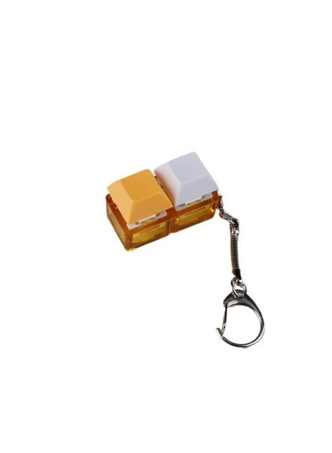 Press Transparent Candy Color 2 Holes 3 Holes 4 Holes Can Be Freely Matched With High Special Black Black Tea Green Axis Keyboard Shaft Experience Device-Color:2 Holes Orange Transparent Blue Shaft Without Lamp  - Image 1