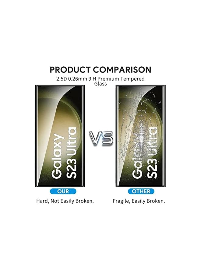 erorex Screen Protector For Samsung Galaxy S23 Ultra Tempered Glass Protector Full Glue Edge To Edge 9H Hardness Anti Fingerprint 3D Curved Scratch Resistance Glass For Samsung Galaxy S23 Ultra - Image 5