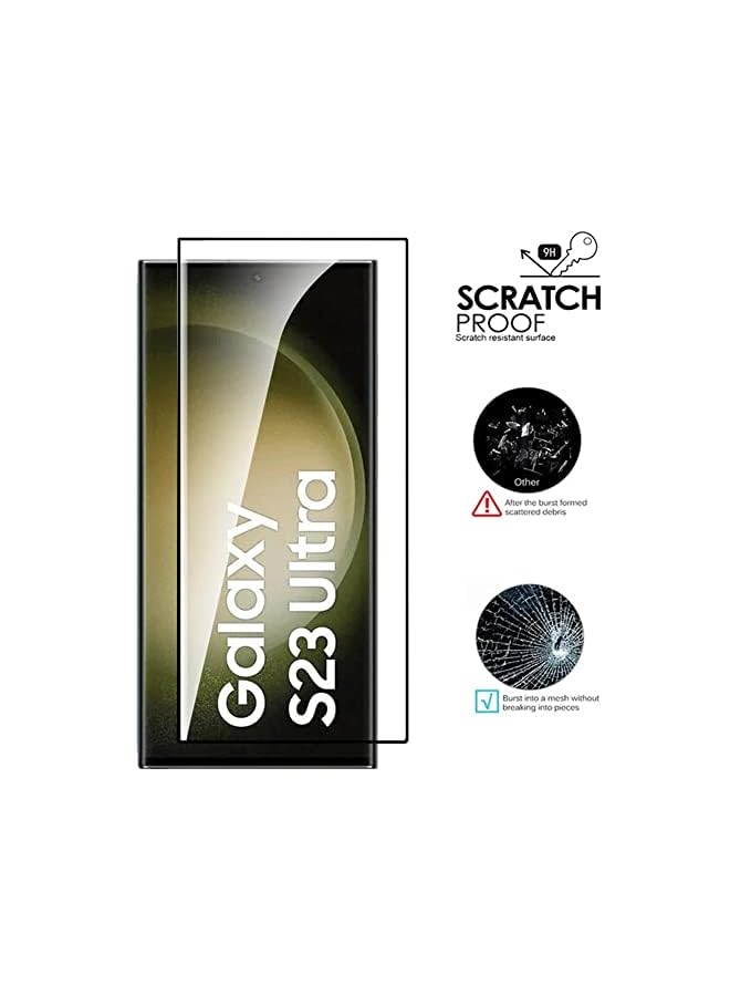 erorex Screen Protector For Samsung Galaxy S23 Ultra Tempered Glass Protector Full Glue Edge To Edge 9H Hardness Anti Fingerprint 3D Curved Scratch Resistance Glass For Samsung Galaxy S23 Ultra - Image 4