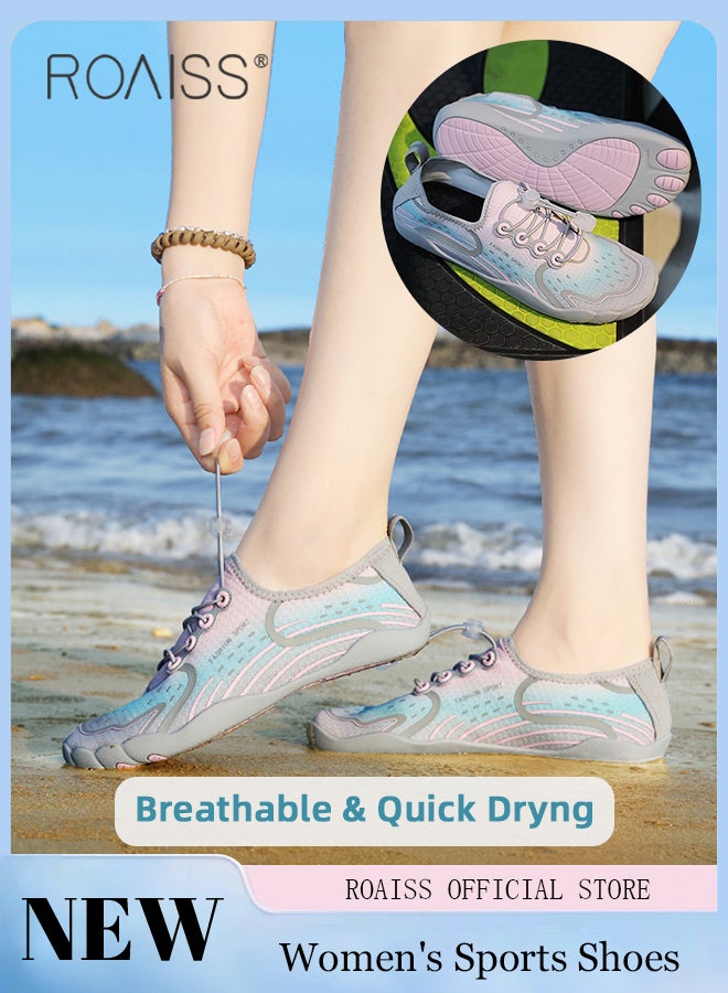 رويس أحذية مائية نسائية بنعل مطاطي مقاوم للانزلاق، جوارب مائية قابلة للتنفس وسريعة الجفاف، أحذية خفيفة الوزن للسيدات، مناسبة للشاطئ والمشي لمسافات طويلة وركوب الأمواج والرياضات الخارجية الأخرى - Image 1