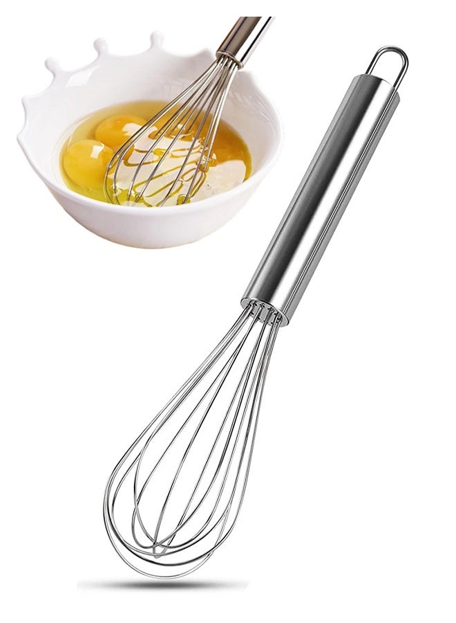 Stainless Steel Balloon Whisk Set 8 Inch, Kitchen Egg Beater for Blending, Beating, Stirring, Cooking and Baking - Image 1