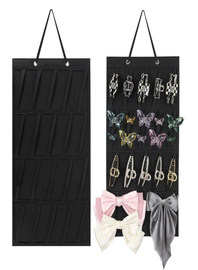 NAISIER Claw Hair Clips Storage Organizer Hanging Hair bow holder organizer for girls Hair clip stand Holder for Wall,Door,Closet.Black - Image 1