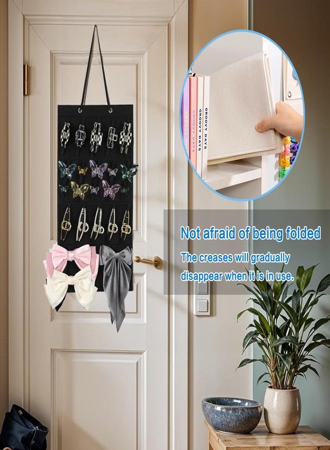 NAISIER Claw Hair Clips Storage Organizer Hanging Hair bow holder organizer for girls Hair clip stand Holder for Wall,Door,Closet.Black - Image 5