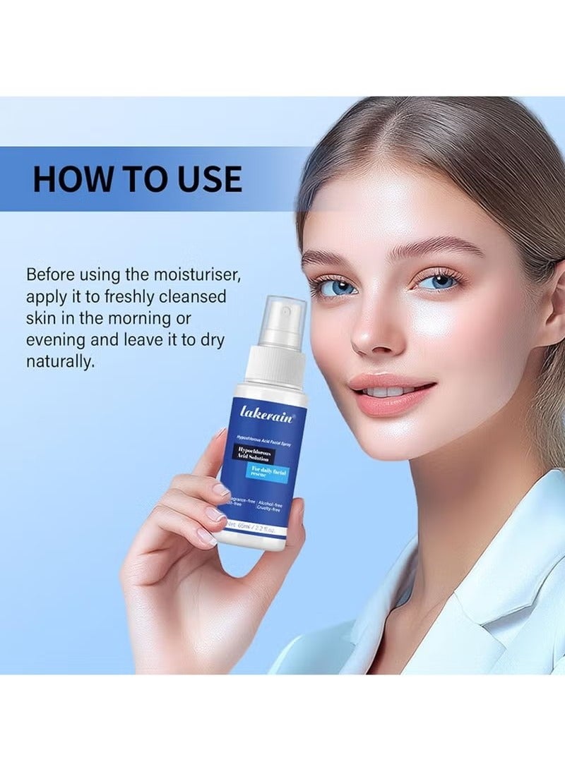 lakerain Hypochlorous Acid Spray for Face and Skin, Non-Irritating Hypochlorous Acid Spray&Eyelid Cleanser Solution to Remove Oil&Debris, Acne, Piercing Aftercare, Calm Redness, 2.2 fl oz - Image 5