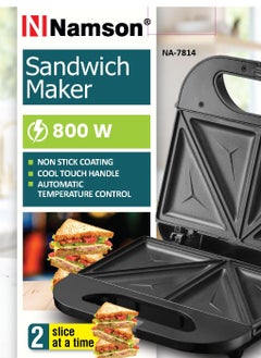 NAMSON Namson Sandwich Maker - Non Stick Coating, Cool Touch Handle, Automatic Temperature Control - 750W Power - Perfect for Grilled Sandwiches and More!  - Image 3