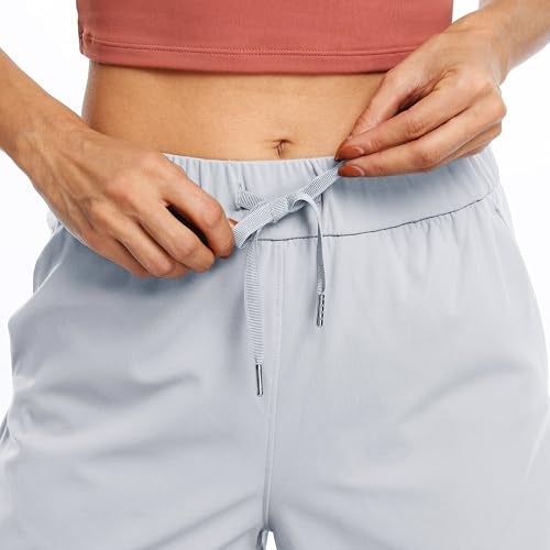 Willit Womens Athletic Hiking Running Shorts for Women Yoga Workout Gym Quick Dry Shorts with Pockets Light Gray M - Image 5