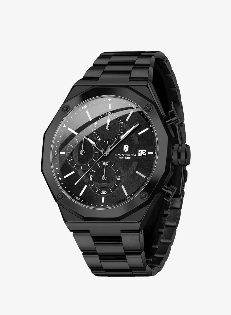 Sapphero 144 g SAPPHERO Men's Wrist Watches Octagonal Stainless Steel Quartz Watch for Men 50M Waterproof Analog Movement with Date Elegant Mens Gift SO2203 for Men | Best Price UAE