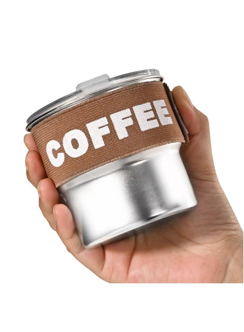 Insulation Coffee Cup，400ml Stainless Steel Vacuum Insulation Tumblers Thermal Cup for Coffee and Hot Water with Spill Proof Sliding Lid - Image 5