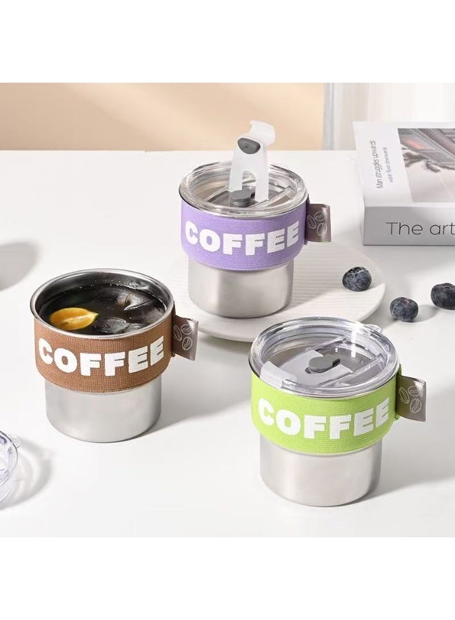 Insulation Coffee Cup，400ml Stainless Steel Vacuum Insulation Tumblers Thermal Cup for Coffee and Hot Water with Spill Proof Sliding Lid - Image 4