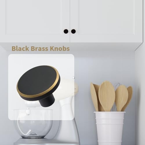Mcredy Cabinet Handles Black Round Drawer Knobs Pulls 1.1 Inch Simple Dresser Door Knobs with Screws for Kitchen Bathrooms Drawer, 2 Packs - Image 4
