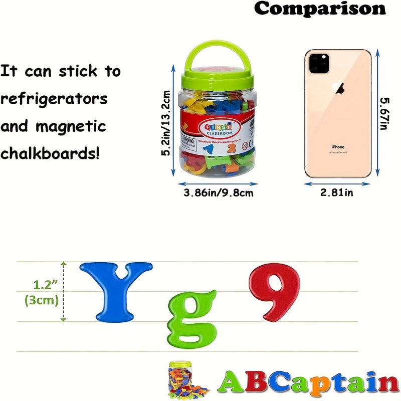A Set Of 78 Magnetic Letters Numbers Uppercase Lowercase Educational Alphabet Digits Preschoolers Learn Spelling Counting Math Symbols - Image 4