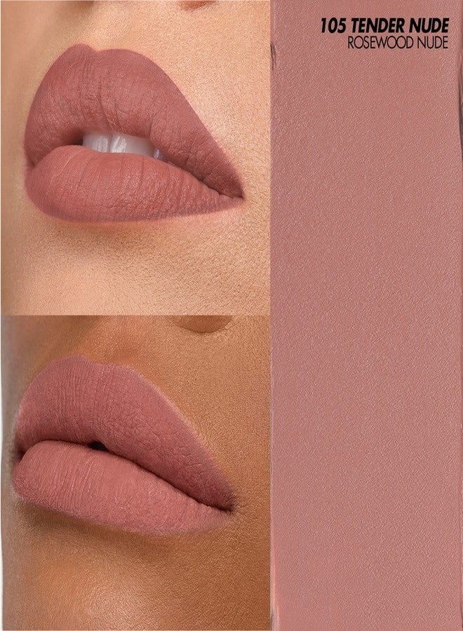 ميك اب فور ايفر أحمر شفاه روج أرتيست فيلفيت نود من ميك أب فور إيفر، 3.5 غرام - لون 105 تندر نود (روزوود نود) - لون شفاه ناعم غير لامع، يدوم طويلاً، ومريح - Image 2