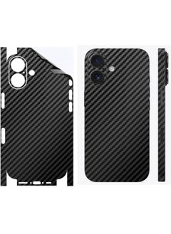 SARAOONT iPhone 16 Plus 1 Piece Carbon Fiber Skin Wrap and 2 Piece 10H Screen Protectors  - Image 2