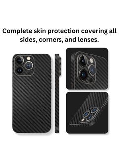 SARAOONT iPhone 16 Plus 1 Piece Carbon Fiber Skin Wrap and 2 Piece 10H Screen Protectors  - Image 5