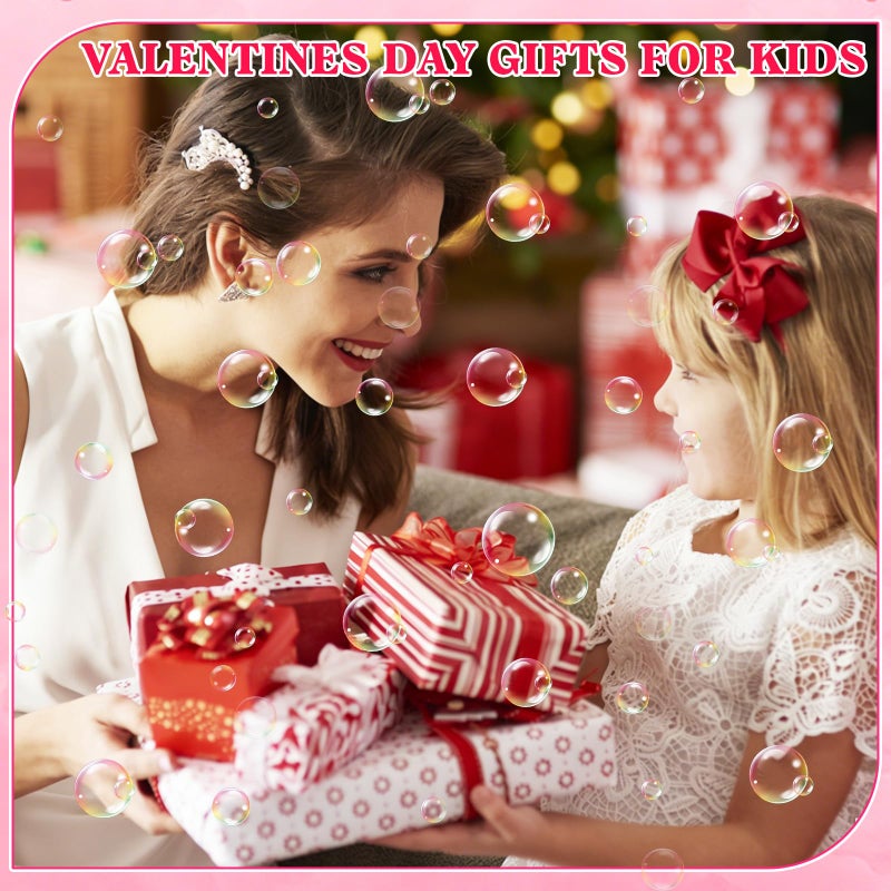 DERAYEE 40PCS Valentines Day Bubble Wands for Kids, Mini Bubbles Party Favor Red Pink Heart Bubble Sticks Toys for Boys Girls Valentines Goodie Bag Fillers, Birthday Gift, Classroom Prizes (8 Styles) - Image 5