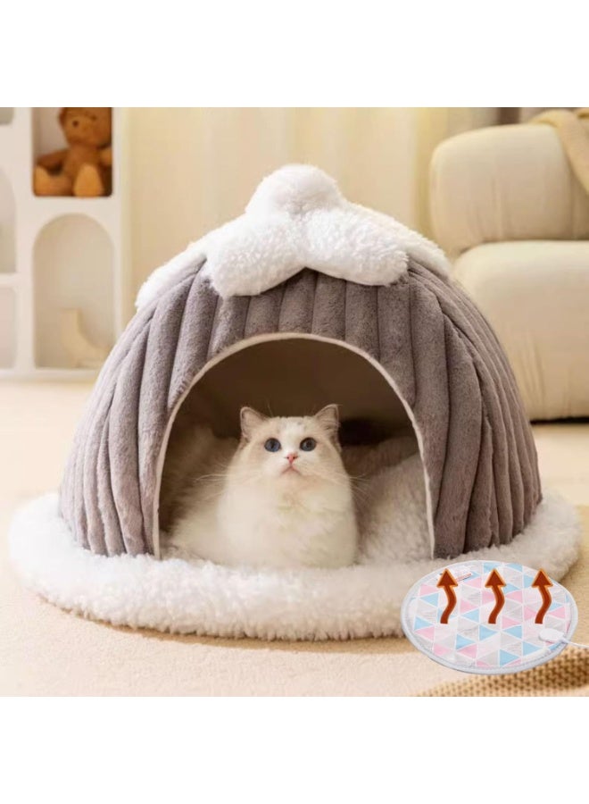 A.M Dog Houses Soft Indoor Enclosed Tent Huts Warm Cave Dog Kennel House Type Winter Warm Small Dog Teddy Four Seasons Universal Removable and Washable Dog House Cat Nest Bed Pet Supplies, best  Christmas gift for pet - Image 1