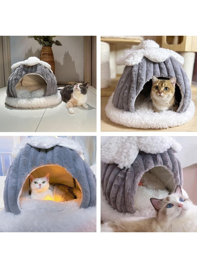 A.M Dog Houses Soft Indoor Enclosed Tent Huts Warm Cave Dog Kennel House Type Winter Warm Small Dog Teddy Four Seasons Universal Removable and Washable Dog House Cat Nest Bed Pet Supplies, best  Christmas gift for pet - Image 2