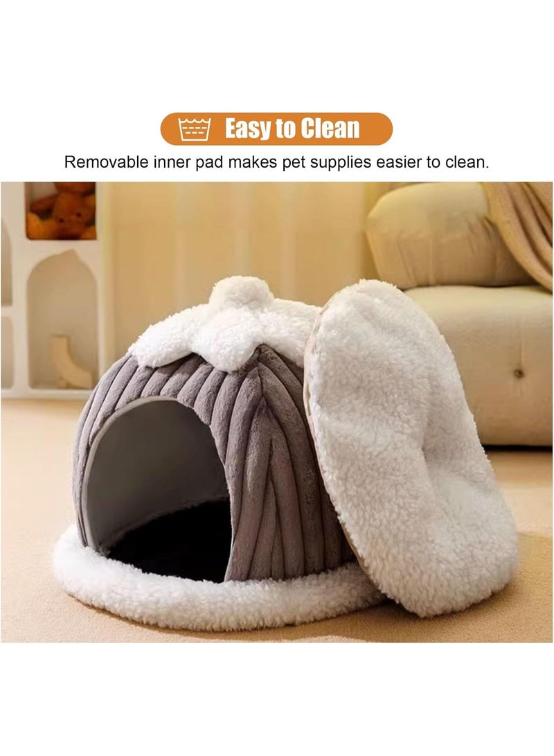 A.M Dog Houses Soft Indoor Enclosed Tent Huts Warm Cave Dog Kennel House Type Winter Warm Small Dog Teddy Four Seasons Universal Removable and Washable Dog House Cat Nest Bed Pet Supplies, best  Christmas gift for pet - Image 4