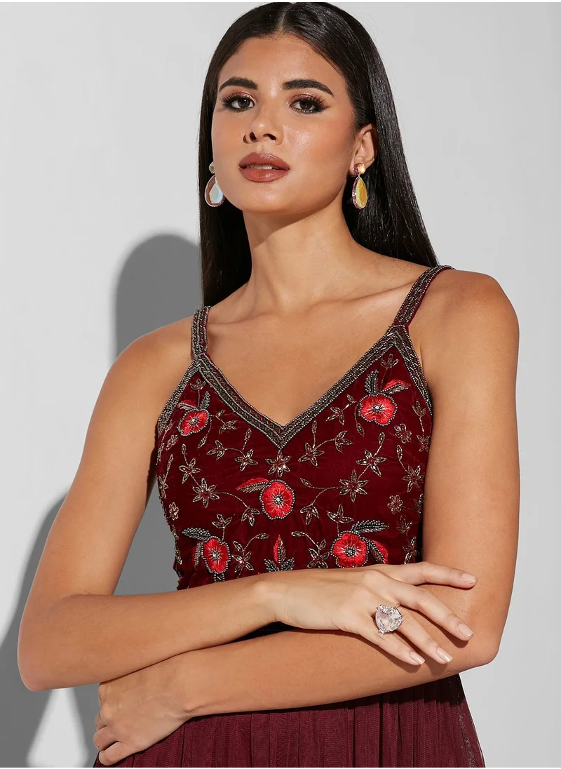 Oya London Vivian Embroidered Cami Dress