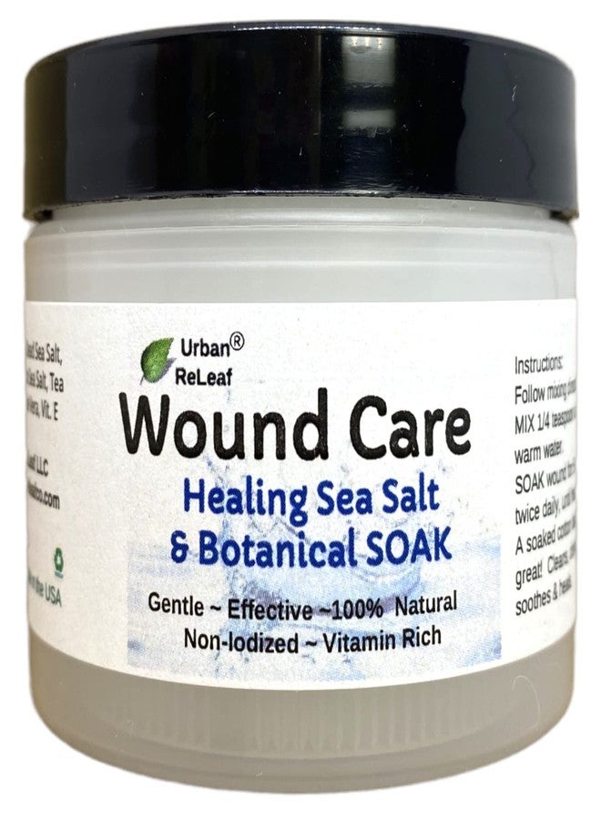 Urban ReLeaf Wound Care ! Soothing Sea Salt & Botanical SOAK ! Clean and Calm Wounds. Gentle, Effective, Non-iodized, 100% Natural. Vitamin Rich - Image 1