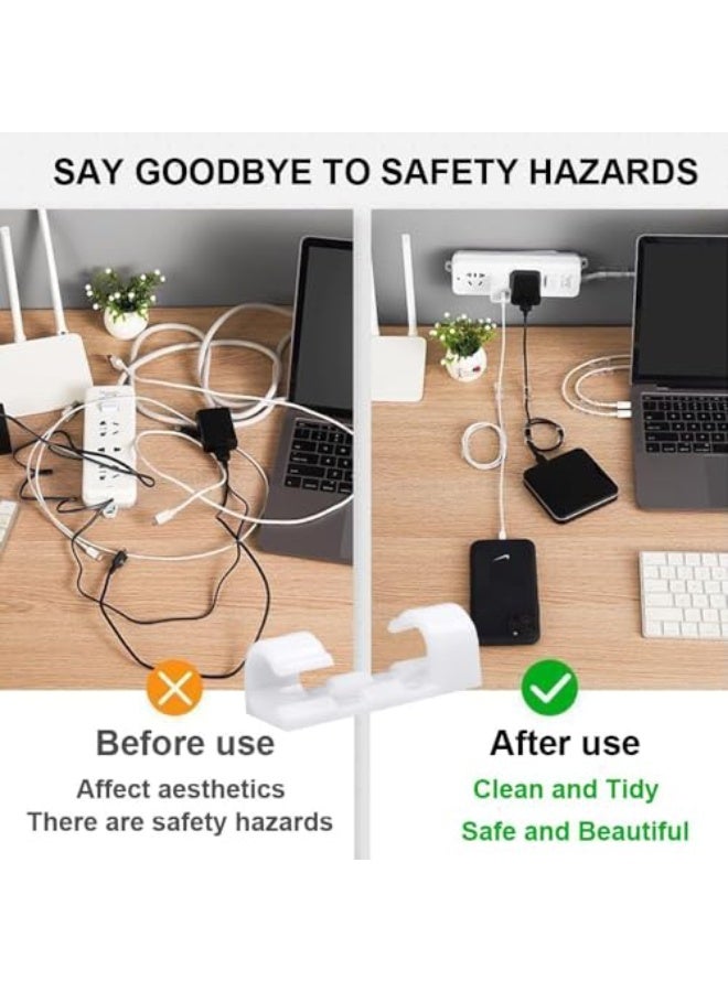 JZS Adhesive Cable Clips Clear,Upgraded Wire Holders for Wall,Strong Cord Organizer Under Desk, Car, PC,Indoor and Outdoor for Light,150PCS,Suitable for Outer Diameter 4-6mm Wire,White - Image 4