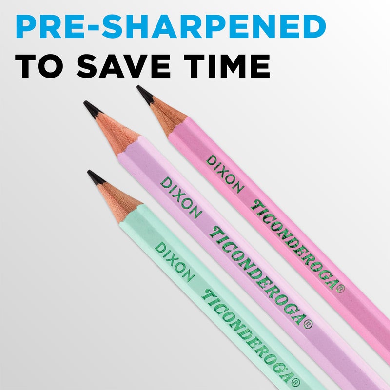 TiconderogaÂ® Pastel Pencils, 2 Soft, Assorted Colors, Pack Of 10 Pencils - Image 5