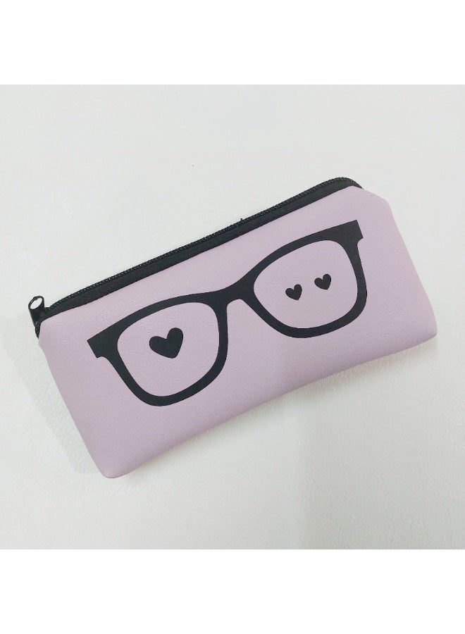 Soft Lavender foux leather eyeglasses case - Image 1