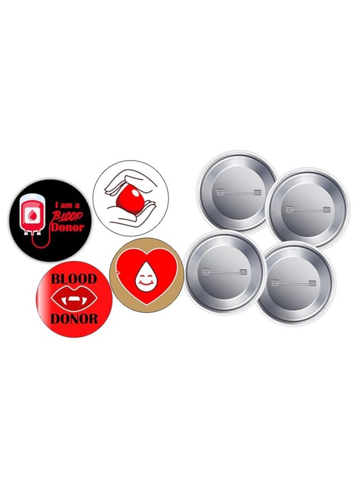 دبابيس شارات الأزرار الجديدة للتوعية بالتبرع بالدم | 12 تصميم مختلف |- 24 قطعة - Image 2