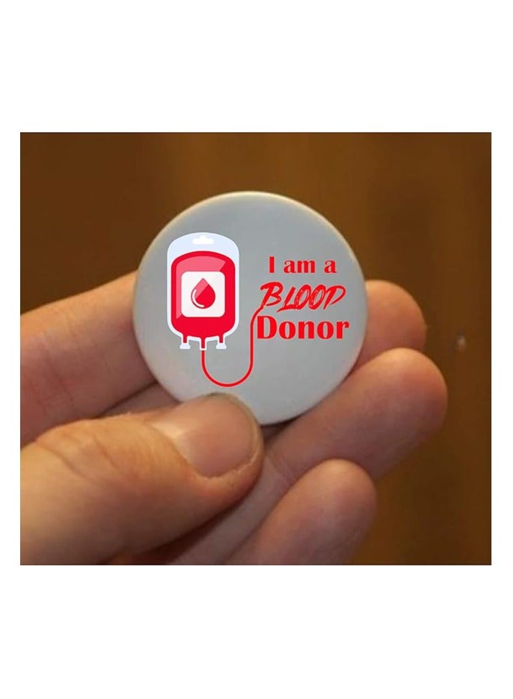 دبابيس شارات الأزرار الجديدة للتوعية بالتبرع بالدم | 12 تصميم مختلف |- 24 قطعة - Image 5