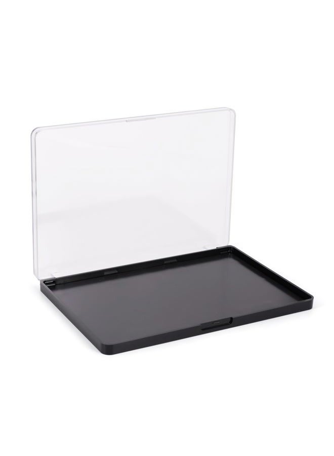 Snowso Large Empty Magnetic Eyeshadow Palette with Clear Top, Travel Makeup Organizer with 40Pcs Adhesive Metal Stickers For DIY Your Own Powder Palette (Large Palette - 7.87”x5.51”) - Image 1