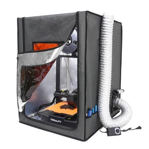 POLISI3D Resin 3D Printer Enclosure with Ventilation Filter, 12V Fan 5000RPM with Speed Control Fume Extraction, Dustproof Tent Constant Temperature Protective Cover for Ender 3 Pro/V2/Ender3 S1/ Neo (Grey) - Image 2
