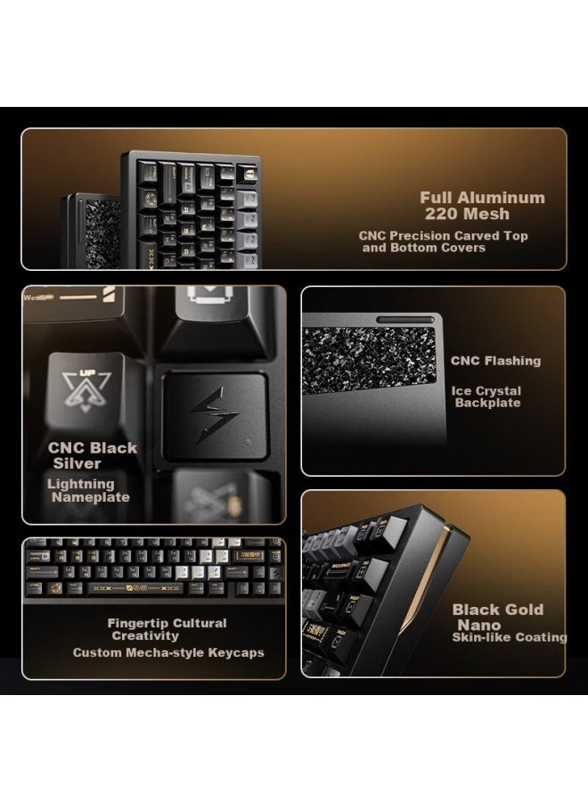 Vgn Lightning Magnetic Shaft Keyboard Rt Esports Custom Mechanical Keyboard Aluminum Hot-swappable Valorant Lightning Pro Rgb Magnet King Switch Black Gold Edition