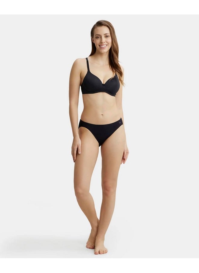 JOCKEY - Jockey 1819 Women's Wirefree Padded Microfiber Nylon Elastane Stretch Full Coverage Multiway Styling T-Shirt Bra with Magic Under Cup_Black_34B - Image 1