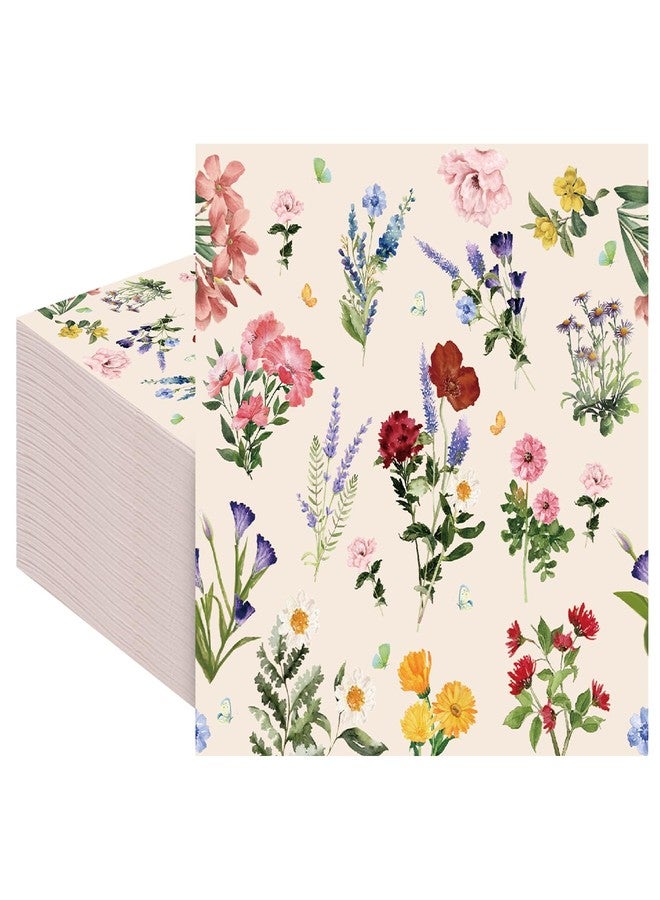 Ohkishly 100 Pcs Floral Paper Napkins, Vintage Wildflower Napkins Bridal Shower Napkins for Birthday Wedding Baby Shower Bridal Shower Supplies - Image 1