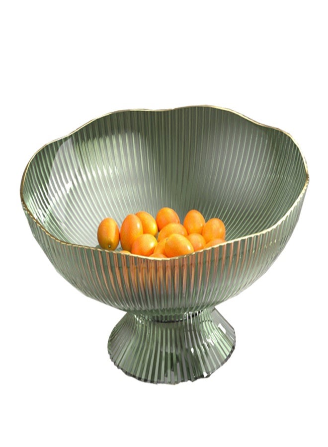 Plastic Footed Fruit Plate with Draining Hole Detachable Base Household Living Room Coffee Table Fruit Candy Snack Display Plate Green - Image 1