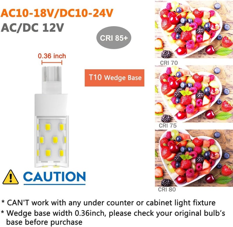 LEMENG 50watt T10 Wedge Base 921 LED Light Bulb 5W 500lm 6000K Daylight White 12VAC/DC for Outdoor Landscape Path, RV Camper Trailer Motorhome Marine Boat Lighting-6 Pack - Image 3