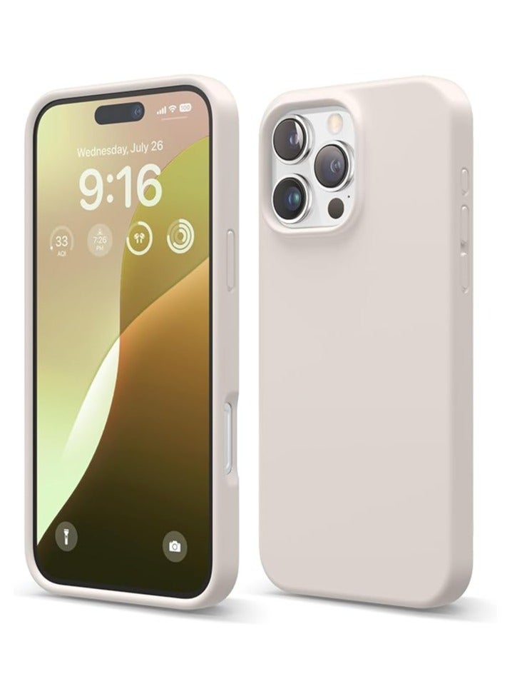 أكاليكس جراب سيليكون متوافق مع iPhone 14 Pro، طبقة سيليكون سائلة رفيعة من المطاط الهلامي الناعم المقاوم للصدمات، جراب هاتف واقٍ مع بطانة من مادة TPU (حجري) - Image 1