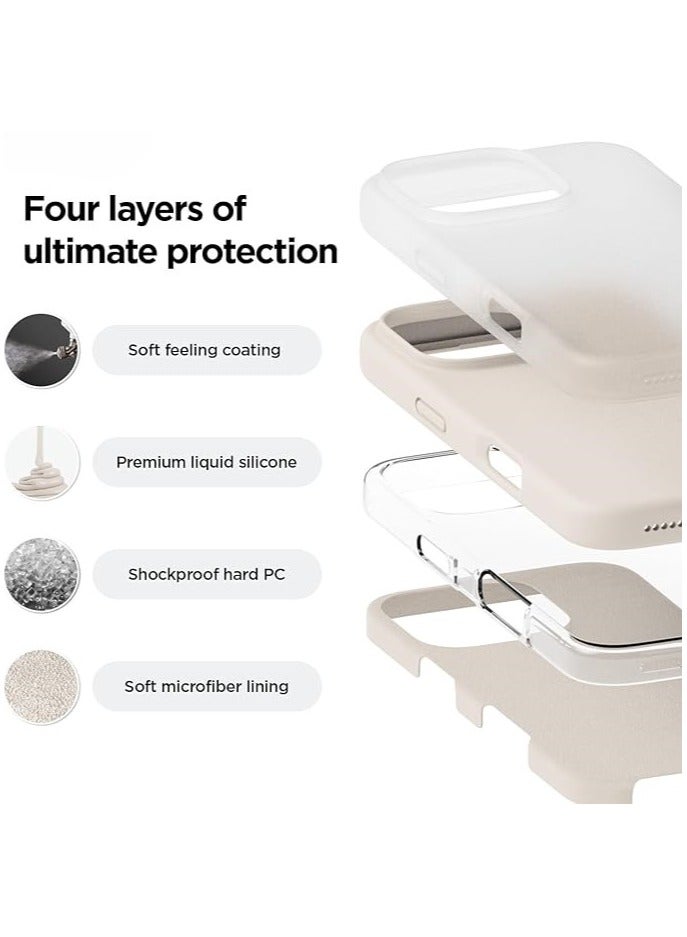 أكاليكس جراب سيليكون متوافق مع iPhone 14 Pro، طبقة سيليكون سائلة رفيعة من المطاط الهلامي الناعم المقاوم للصدمات، جراب هاتف واقٍ مع بطانة من مادة TPU (حجري) - Image 4