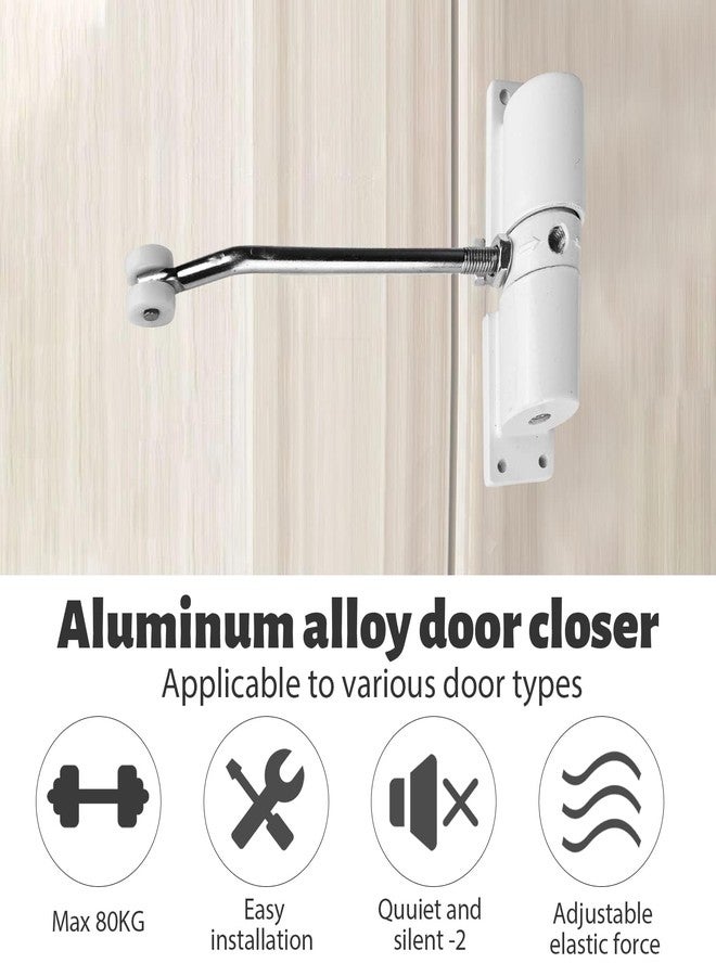 Houlibify Automatic Door Closer, Zinc Alloy Safety Spring Door Closer Adjustable 30 kg Closing Door Hinge (Black) - Image 5