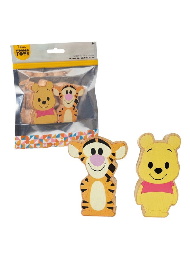 Just Play Disney Wooden Toys 2-Piece Figure Set with Winnie the Pooh & Tigger, Kids Toys for Ages 2 Up by Just Play - Image 1