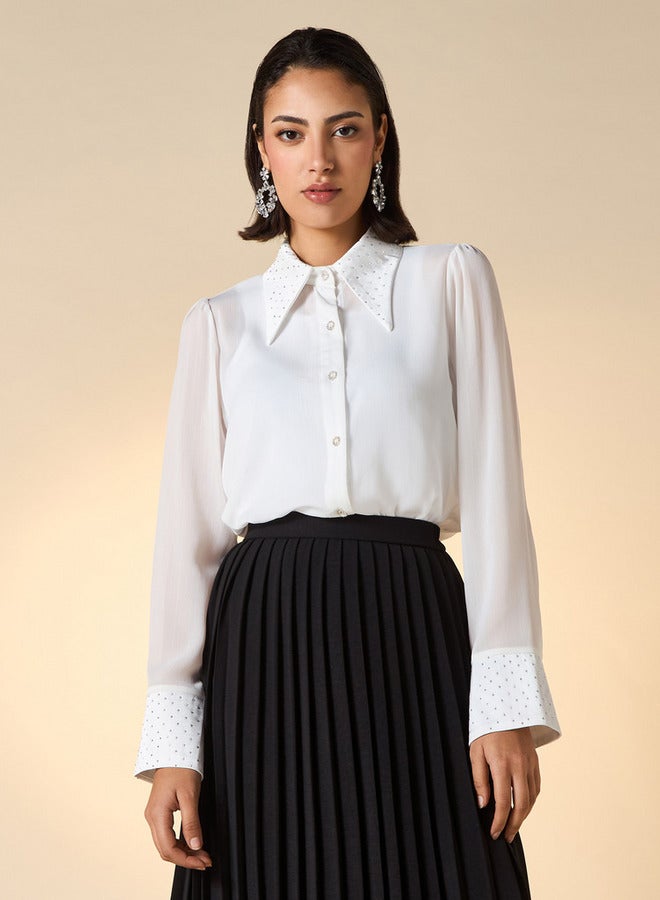 2Xtremz Embellished Shirt with Long Sleeves - Image 1