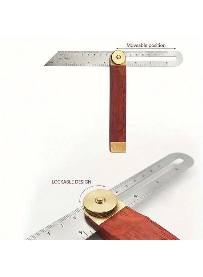 Silvery Stainless Steel T Bevel Gauge Locking Protractor 0 360 Angle Finder Rust Proof Carpentry Tool - Image 3
