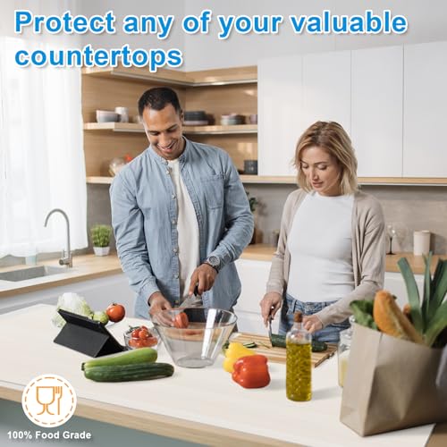 AECHY Silicone Mats for Kitchen Counter 47"x23.6"x0.08”, Largest Heat Resistant Mat Shipped Rolled Up Kitchen Island Silicone Countertop Protector Mat Nonslip Extra Large Counter Mat, Translucent - Image 3