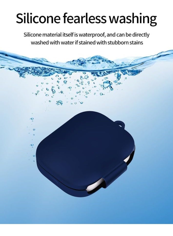 ten.tech Silicone Cover Case Compatible with Redmi Buds 6 Active Portable Protective Case Cover With Keychain For Redmi Buds 6 Active (Blue) - Image 2