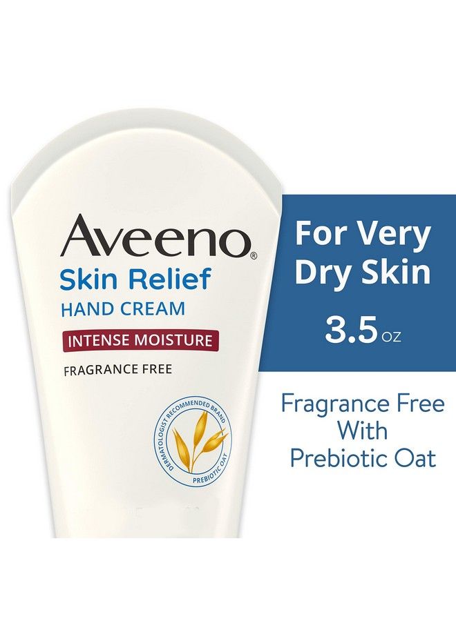 Aveeno Skin Relief Intense Moisture Hand Cream With Soothing Prebiotic Oat For Dry Skin Sensitive Skin Cream Softens & Smooths Hands & Lasts Through Hand Washing FragranceFree 3.5 Oz  - Image 3