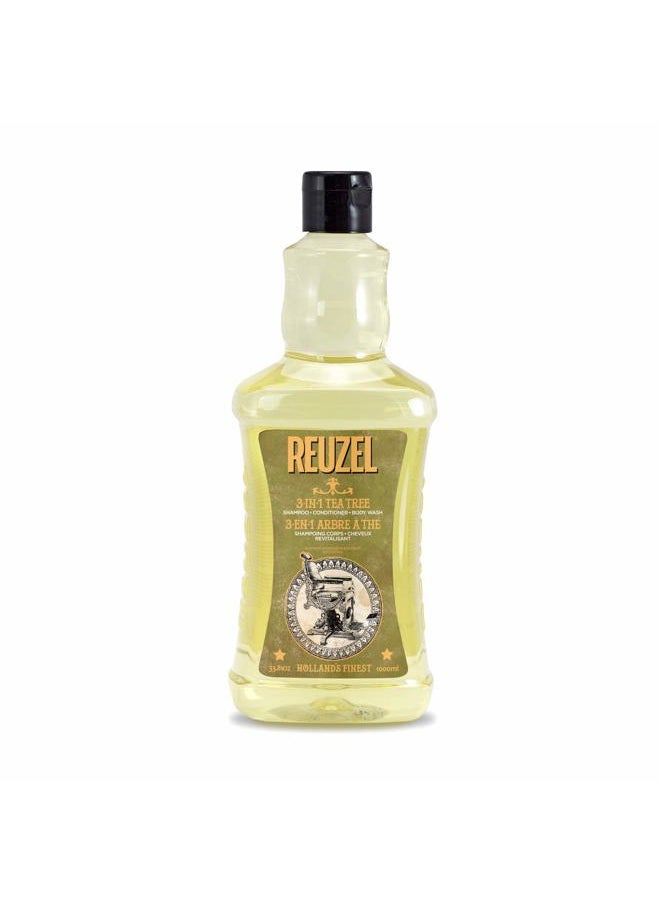 Reuzel Reuzel 3-In-1 Tea Tree Shampoo, Cleanses Hair and Body, 33.81 oz  - Image 1