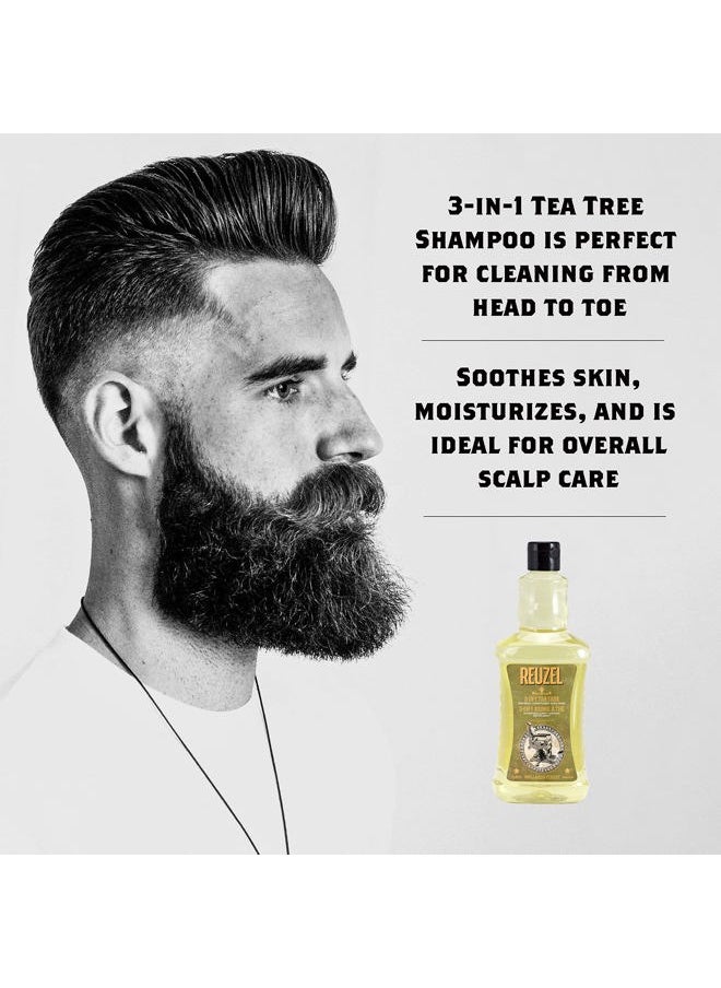 Reuzel Reuzel 3-In-1 Tea Tree Shampoo, Cleanses Hair and Body, 33.81 oz  - Image 2