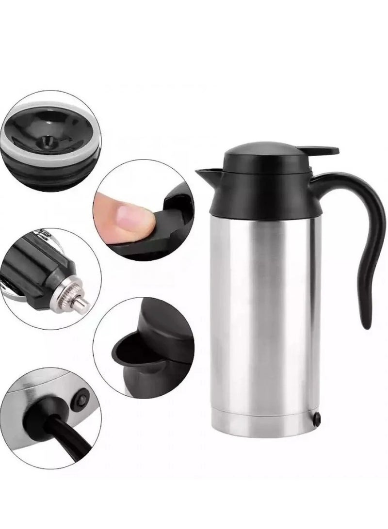 دي إل سي  غلاية للسيارة للسفر صانع القهوة  750 مل من الفولاذ المقاوم للصدأ 12 فولت سخان مياه القدح HT2251 - Image 3