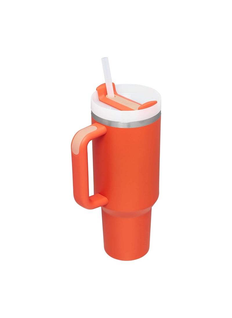 Stanley - Stanley Quencher H2.0 FlowState Stainless Steel Vacuum Insulated Tumbler with Lid and Straw for Water, Iced Tea or Coffee, Smoothie and More, Tigerlily, 40 oz - Image 1